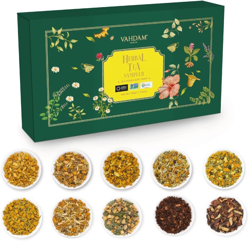 Herbal Tea Loose Leaf Sampler | 10 Variants, 50 Servings