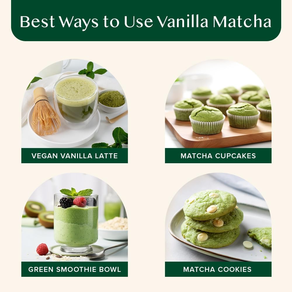 Vanilla Matcha Green Tea Powder, 3.53oz/100g