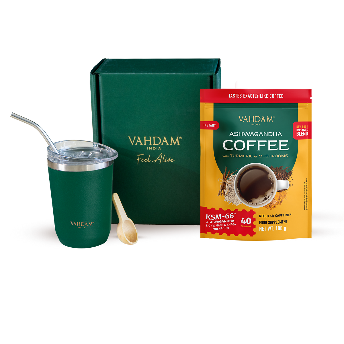 Ashwagandha Coffee Starter Kit (1 Pack + 6 FREE Gifts worth £40)