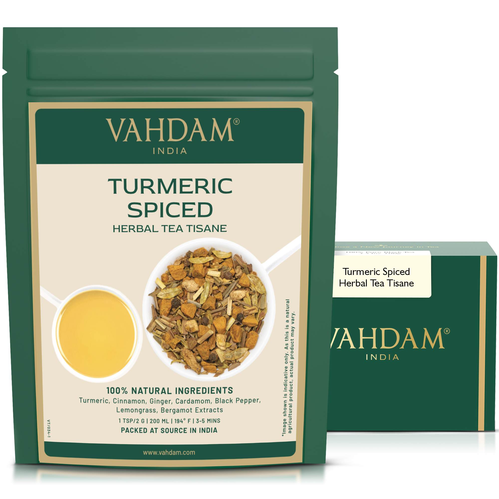 Turmeric Spiced Herbal Tea Tisane, 7.06oz/200g