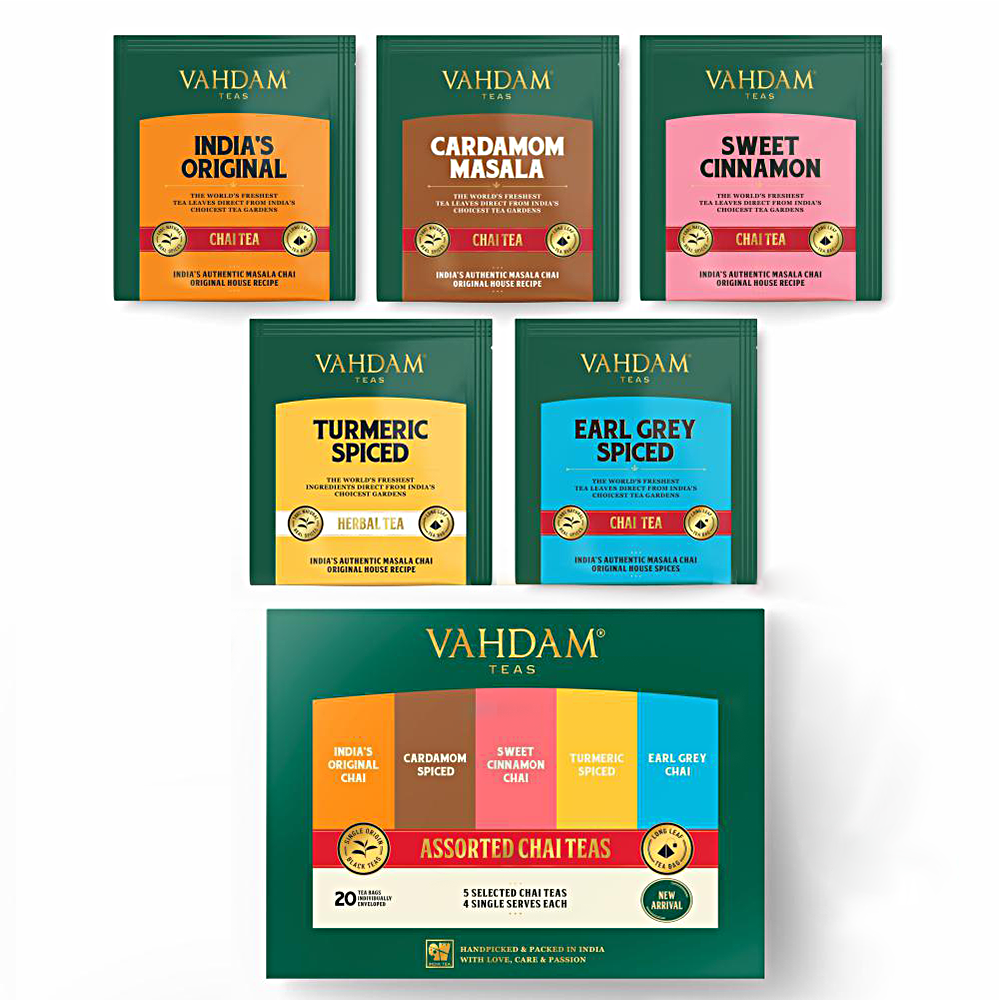 Assorted Chai Teas Holiday Sampler, 5 Variants