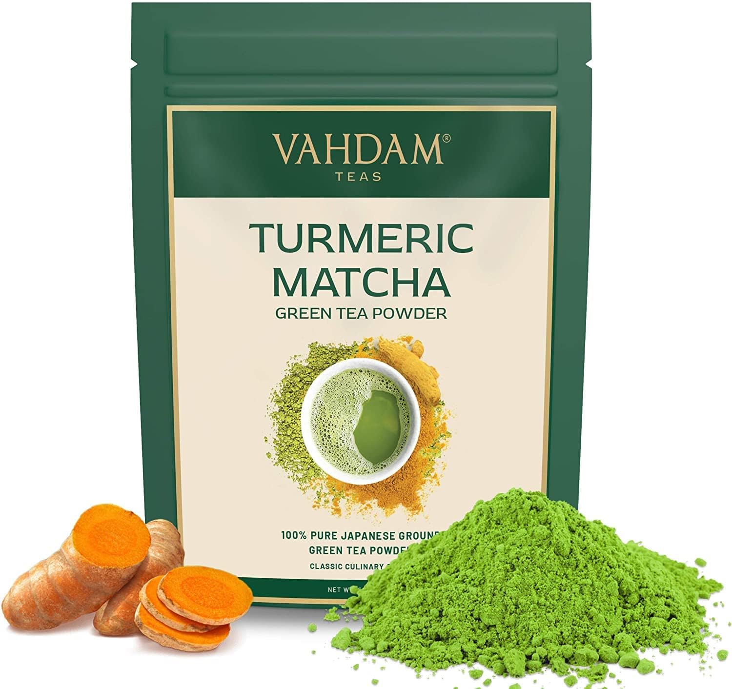 Turmeric Matcha Green Tea Powder, 3.53oz/100g