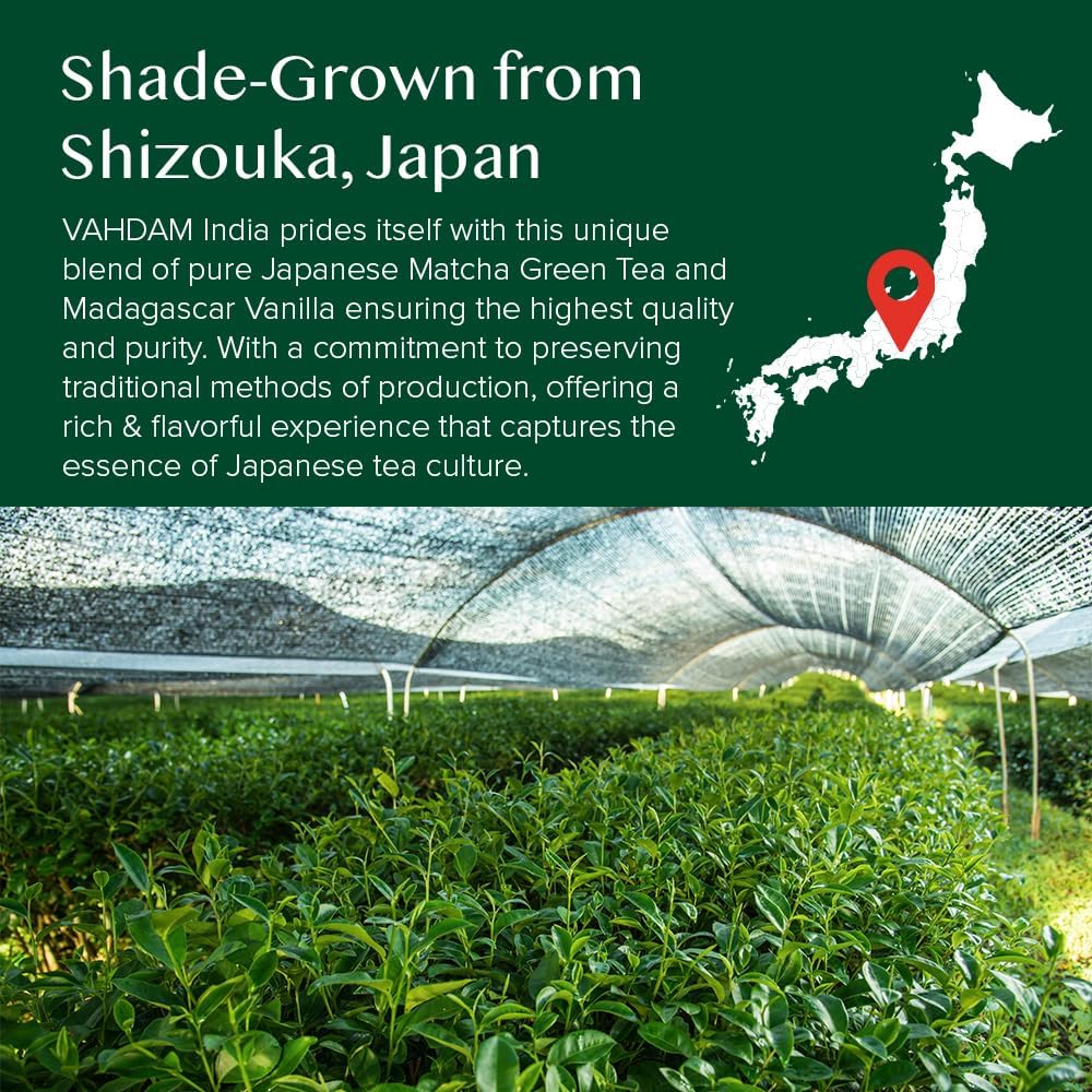 Vanilla Matcha Green Tea Powder, 3.53oz/100g