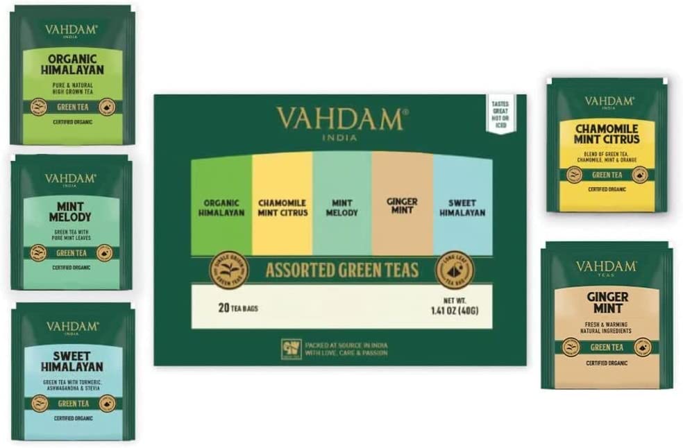 Assorted Green Teas Holiday Sampler, 5 Variants