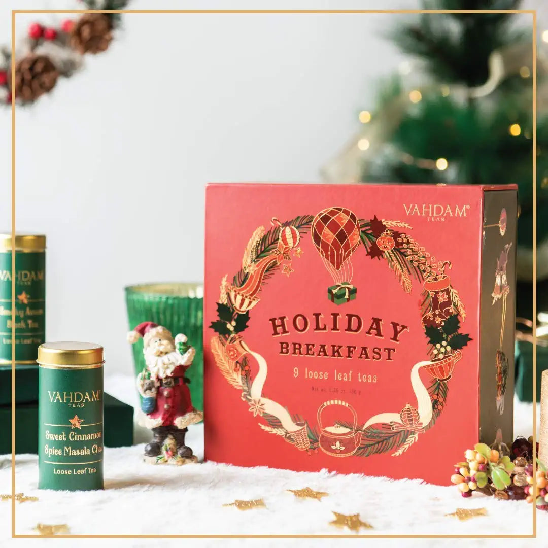 Christmas Holiday Breakfast Tea Gift, Set of 9