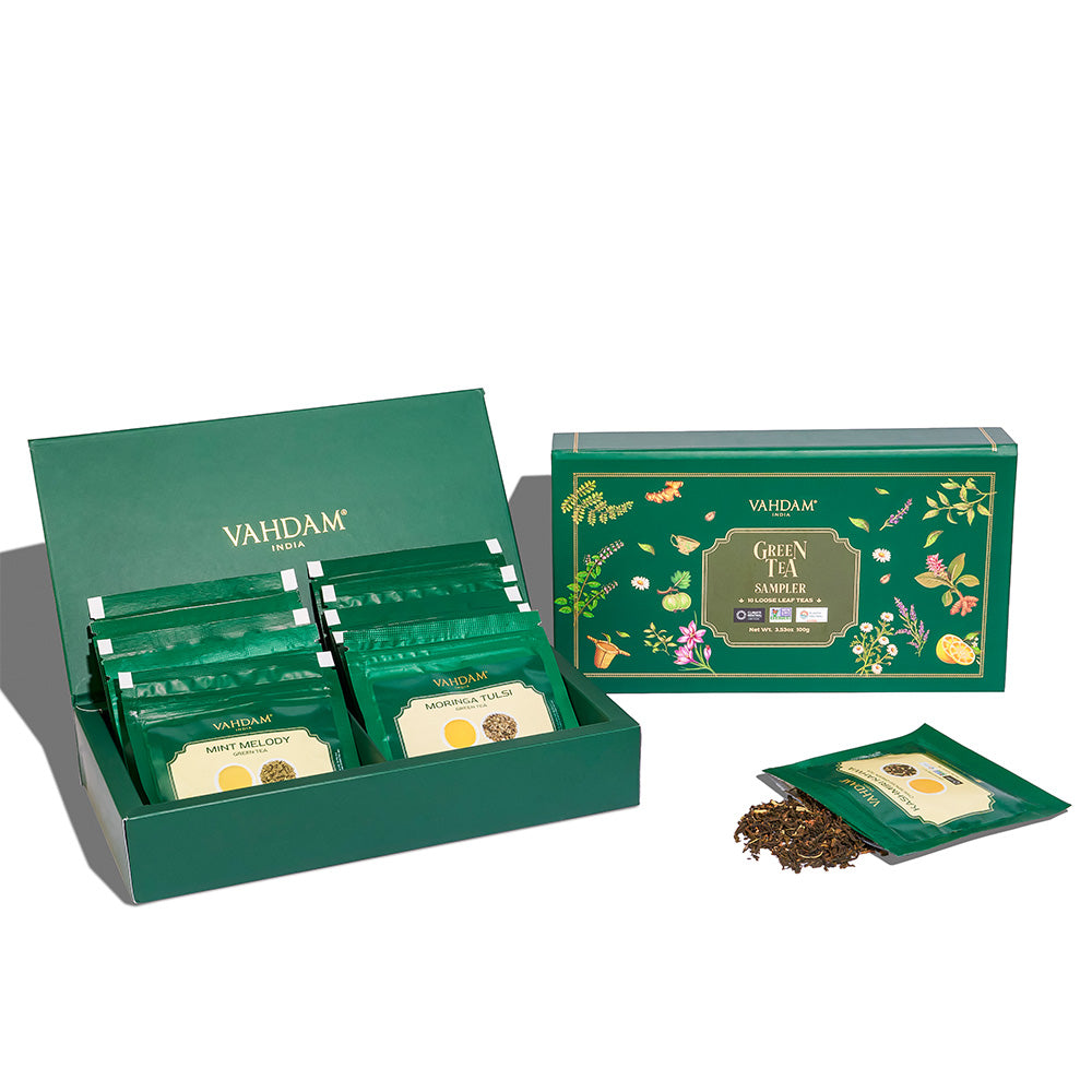 Green Tea Loose Leaf Holiday Sampler, 10 Teas