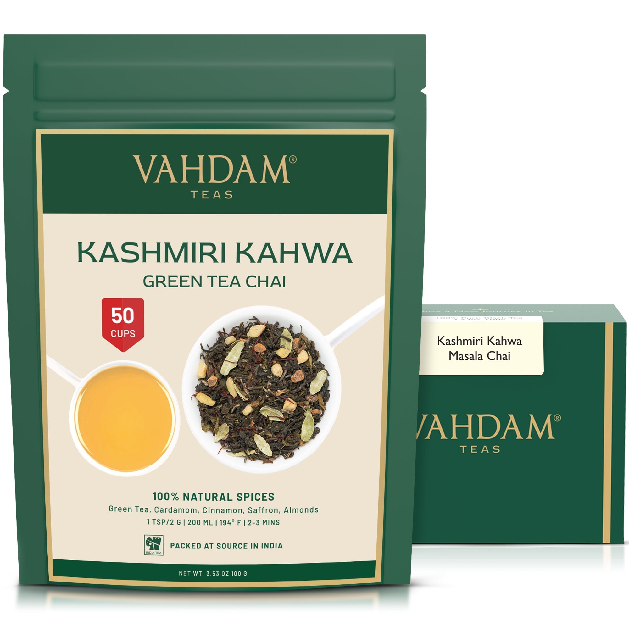 Kashmiri Kahwa Masala Chai Green Tea, 3.53 oz