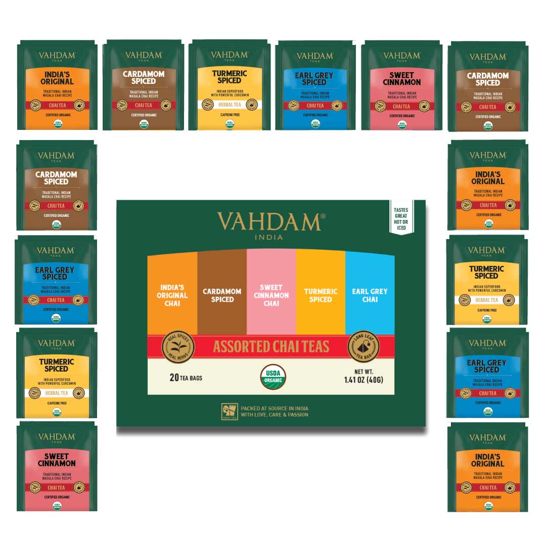 Assorted Chai Teas Holiday Sampler, 5 Variants